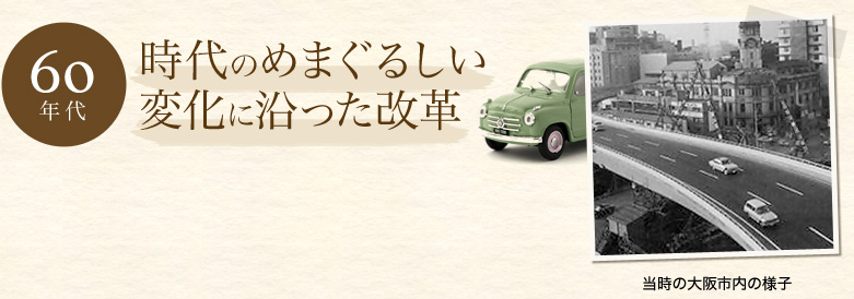 【60年代】時代のめまぐるしい変化に沿った改革